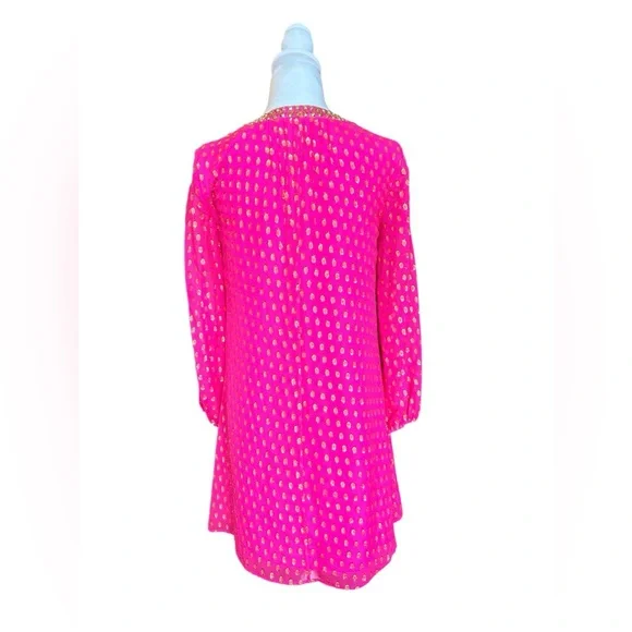 Lilly Pulitzer Pink and Gold Silk “Colby” Dress - Picture 2 of 10